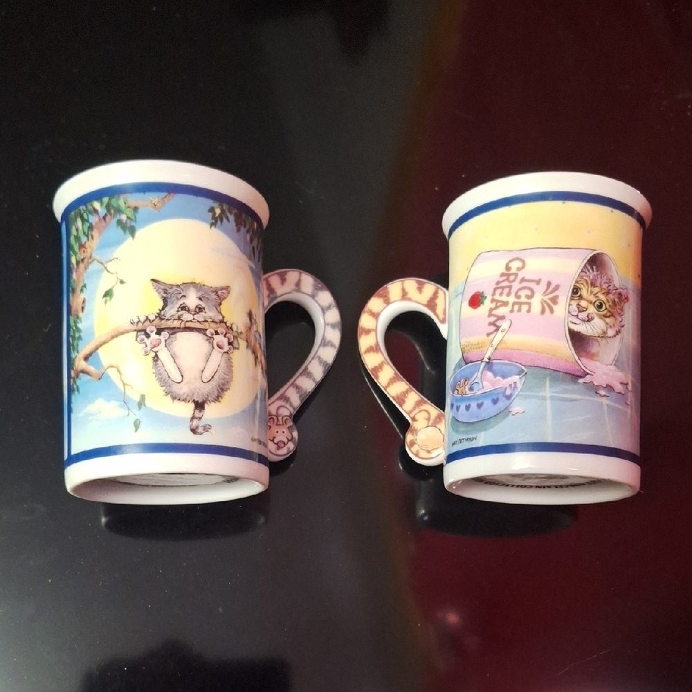 Collectiable Cat Themed Comical Cats Porcelain Collectior Mugs Gary Patterson